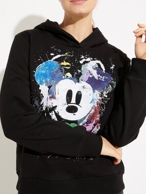 NWT Desigual Mickey Mouse Black Hoodie Size S